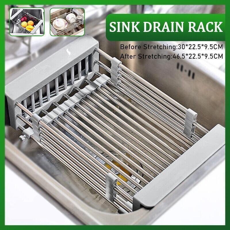 Stainless Steel Kitchen Drain Basket Rack | StorageOZ