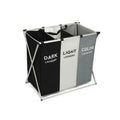 3 Compartment Foldable Laundry Basket Hamper | StorageOZ