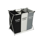 3 Compartment Foldable Laundry Basket Hamper | StorageOZ