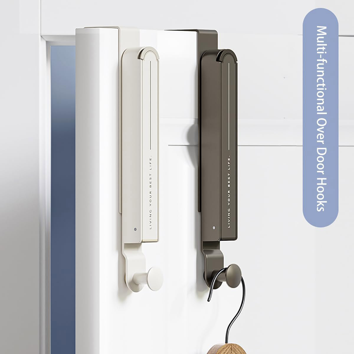 Folding Over Door Clothes Hook Two Colours | StorageOZ