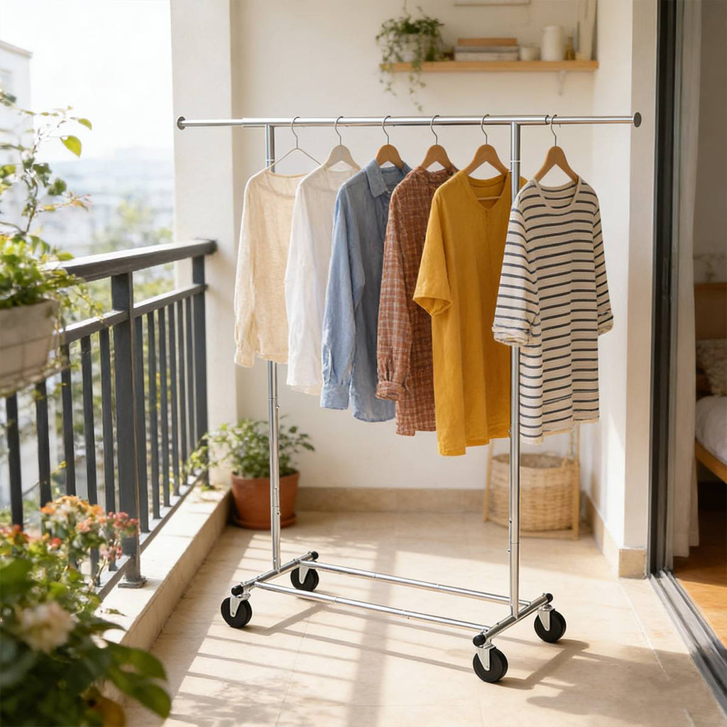 Rolling Chrome Clothes Drying Rack Organiser | StorageOZ