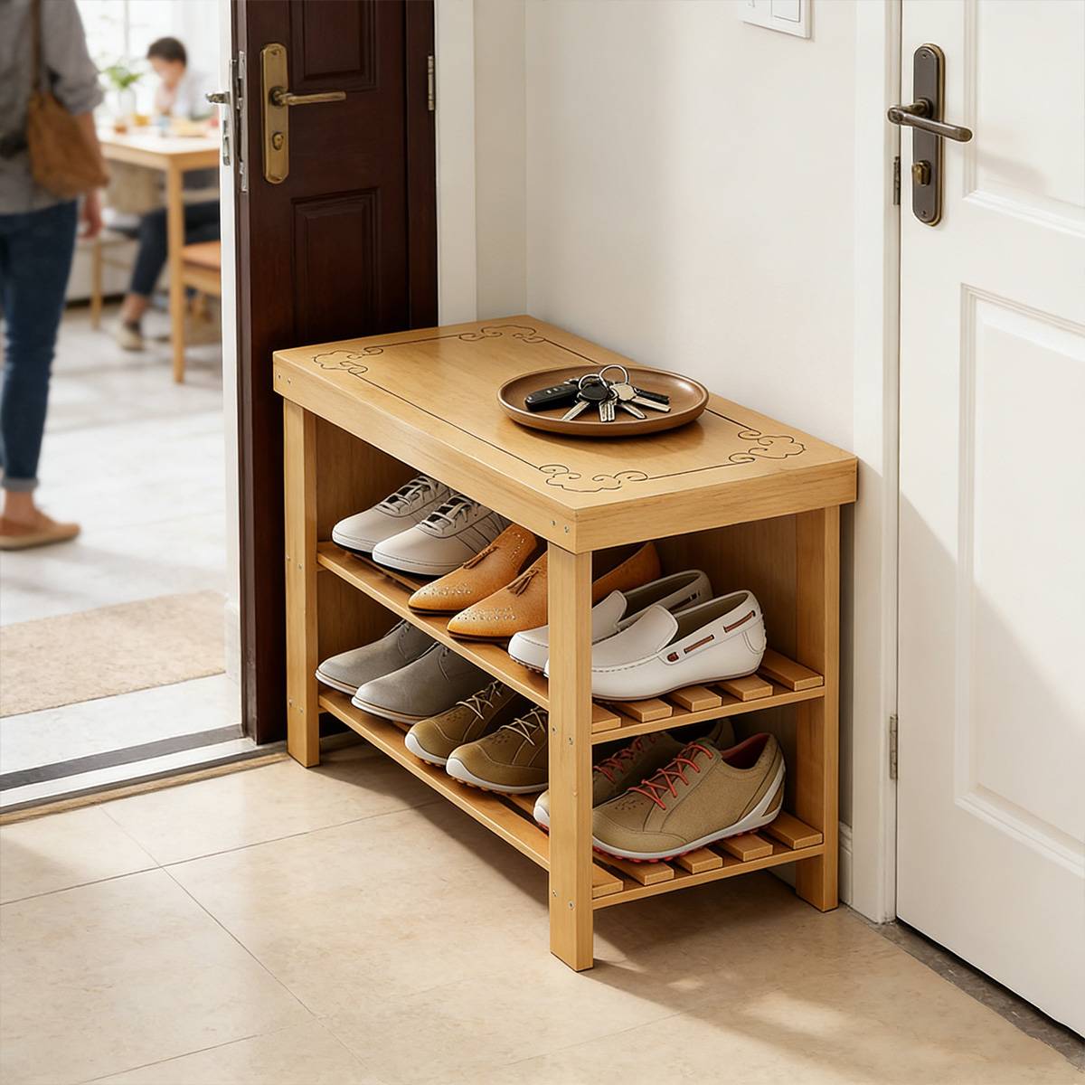 69cm Shoe Stool Entry Storage Organiser Set | StorageOZ