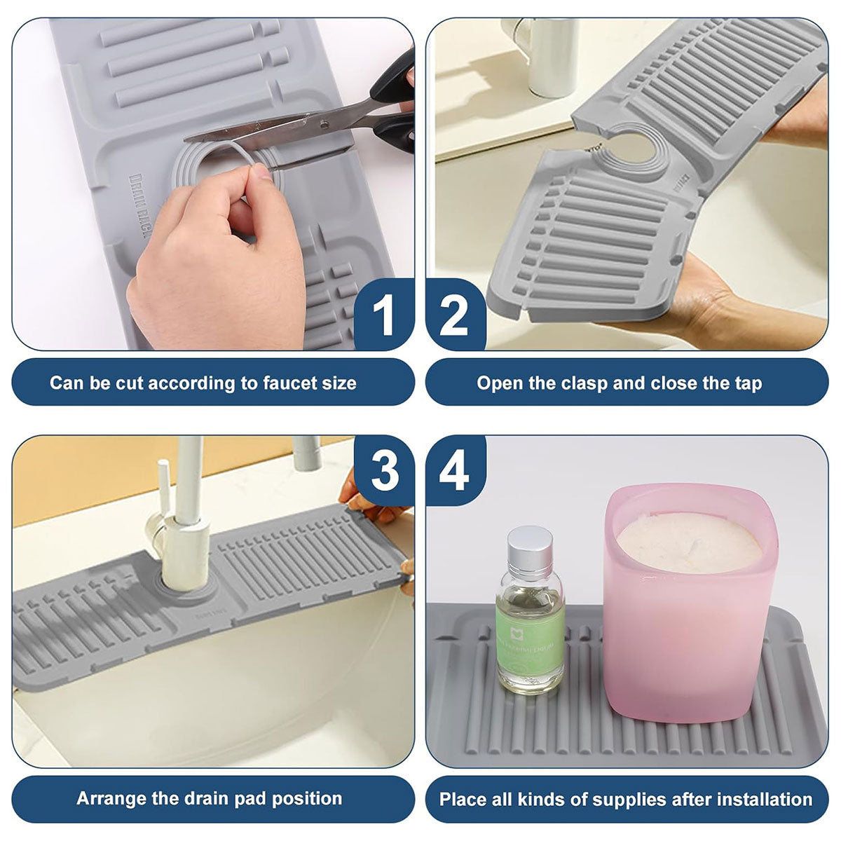 Silicone Sink Splash Guard Mat Three Colours | StorageOZ