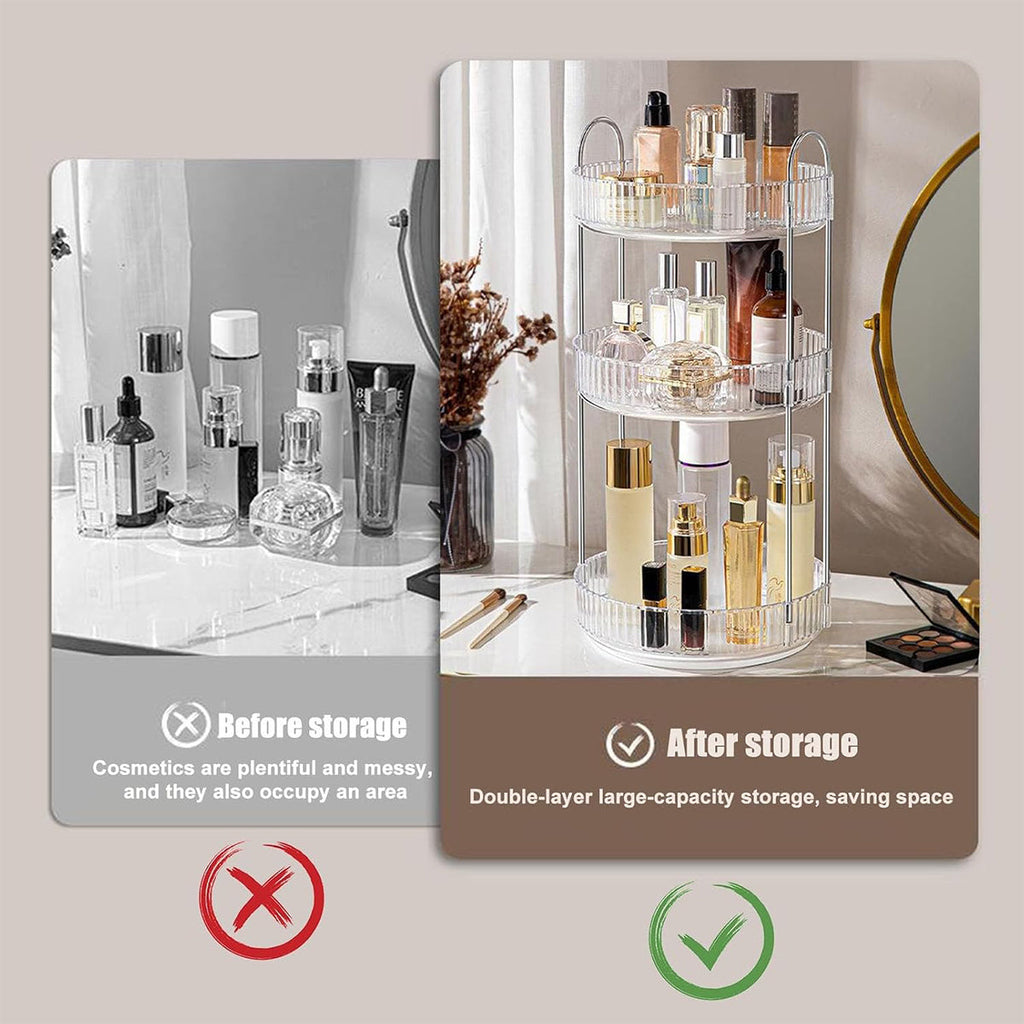 3 Tier Rotating Clear Rack Two Colours Set | StorageOZ