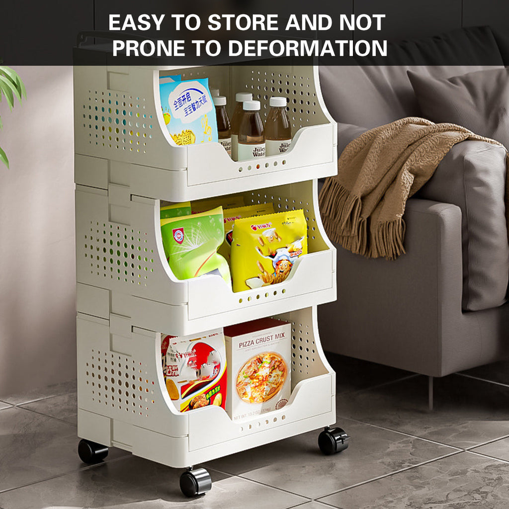 3 Tier Storage Carts Two Colours Organiser | StorageOZ