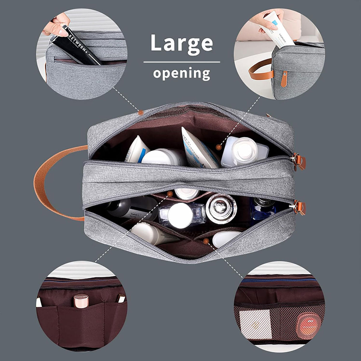 Toiletry Bag with Two Compartments Three Colours | StorageOZ