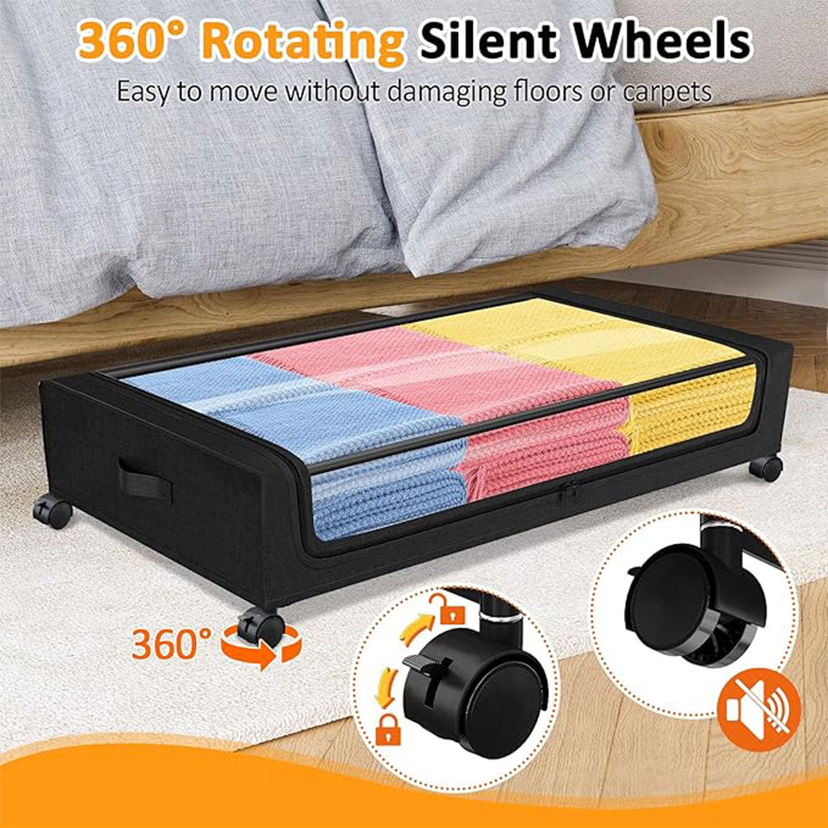 Under Bed Rolling Storage Box Two Colours | StorageOZ