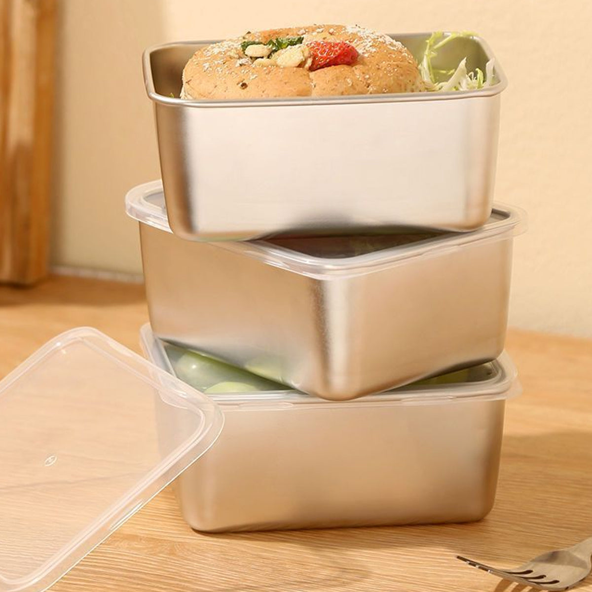 6 Pcs 650ml Stainless Food Storage Boxes | StorageOZ