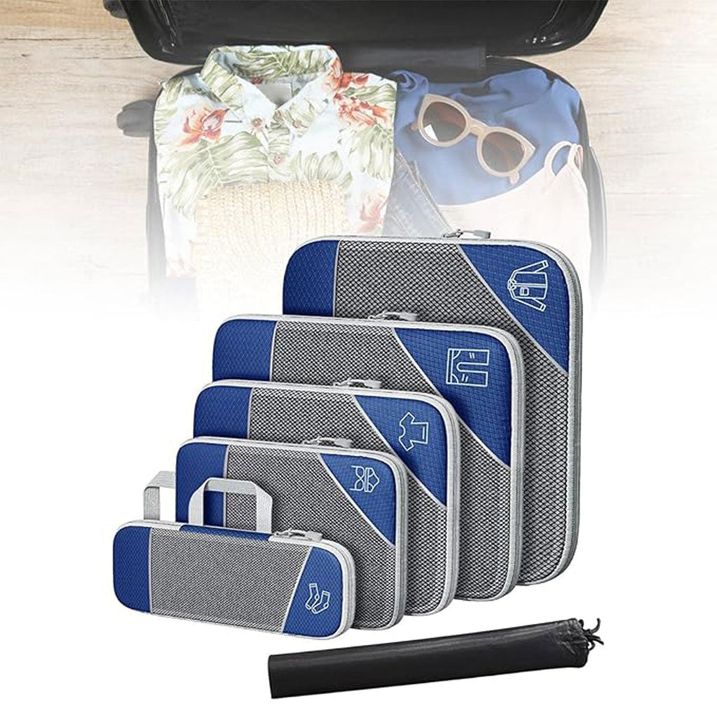 6 Pcs Compression Packing Cubes Three Colours | StorageOZ