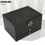 3 Layer Leather Jewellery Box Two Colours | StorageOZ