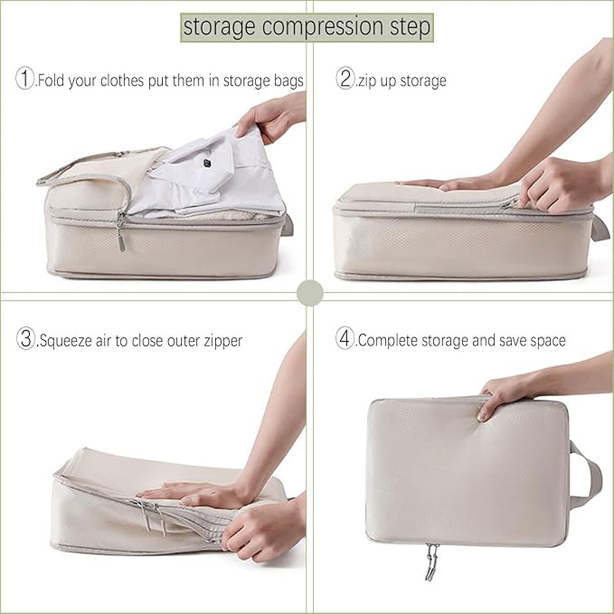 4 Pcs Travel Compression Bags Four Colours | StorageOZ