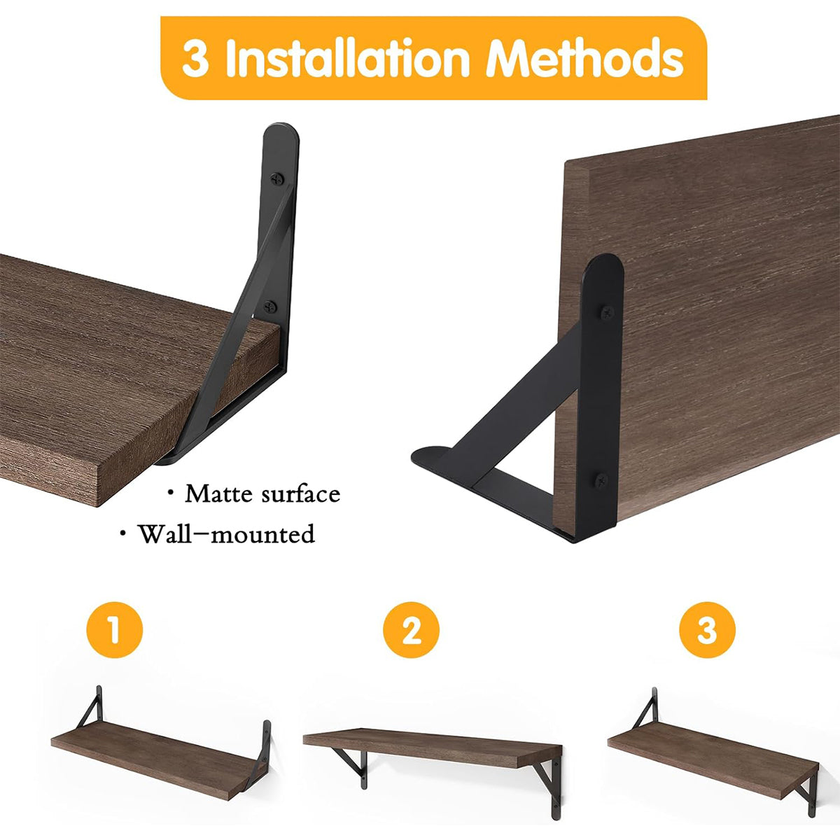 4 Pcs Wooden Wall Shelves Two Colours Set | StorageOZ