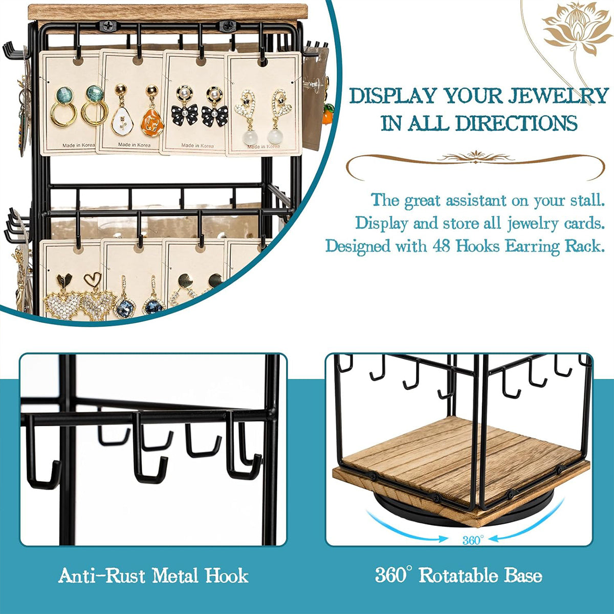 Rotating Earring Display Stand Three Colours | StorageOZ