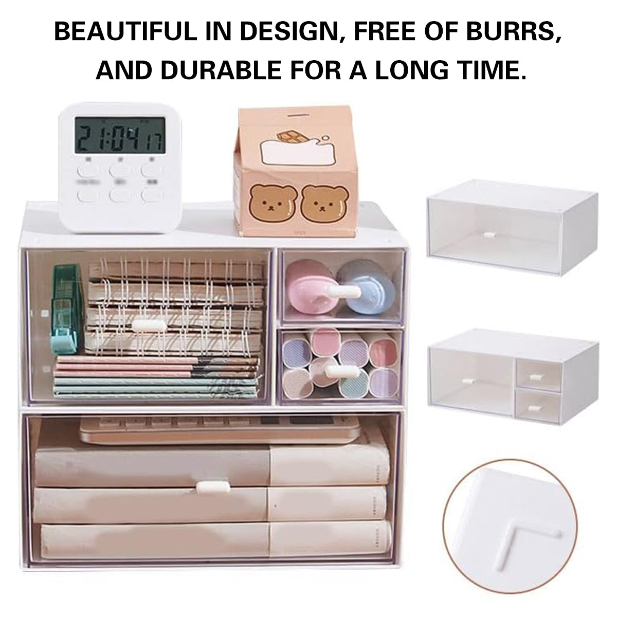 Clear Desktop Drawer Box One or Three Set | StorageOZ