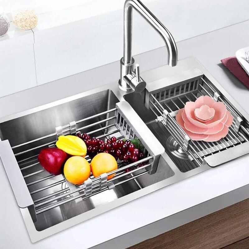 Stainless Steel Kitchen Drain Basket Rack | StorageOZ