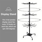 3-Tier Rotating Sock Rack Accessories Hanging Display Stand Organizer for Storage