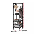 70 Inch Black Clothes Rack with Shelves Set | StorageOZ