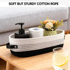 Oval Fabric Basket Leather Handles Two Colours | StorageOZ