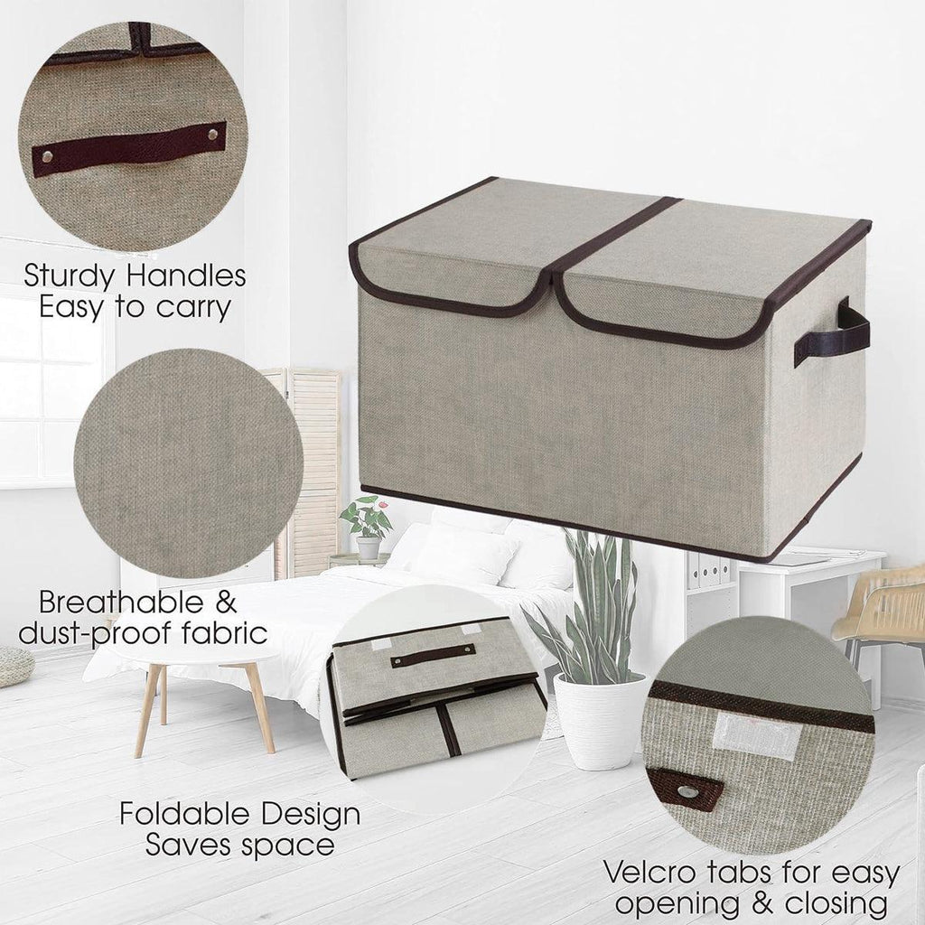 Double Lid Fabric Storage Box Six Colours | StorageOZ