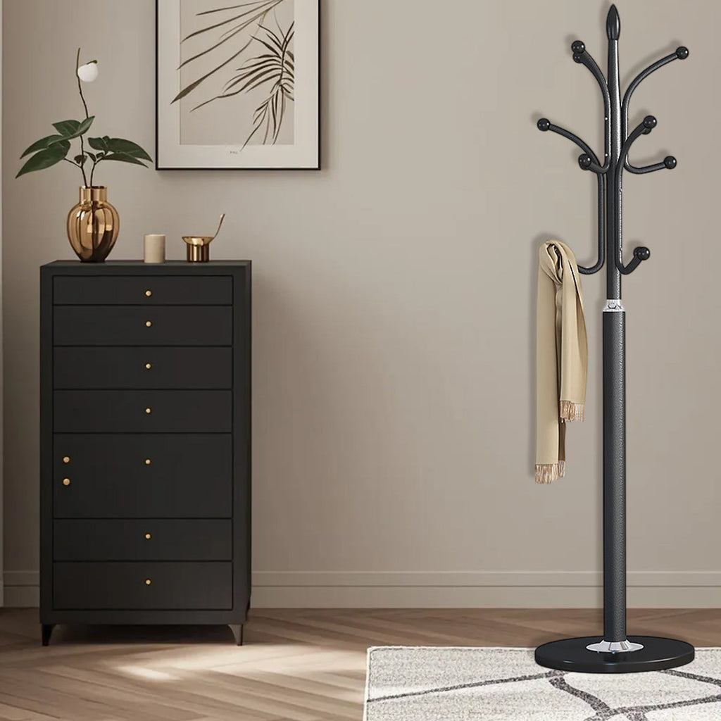 Black Floor Standing Bedroom Coat Rack Set | StorageOZ