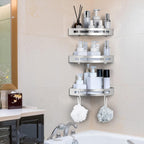 Stainless Corner Shower Shelf Two Variants | StorageOZ
