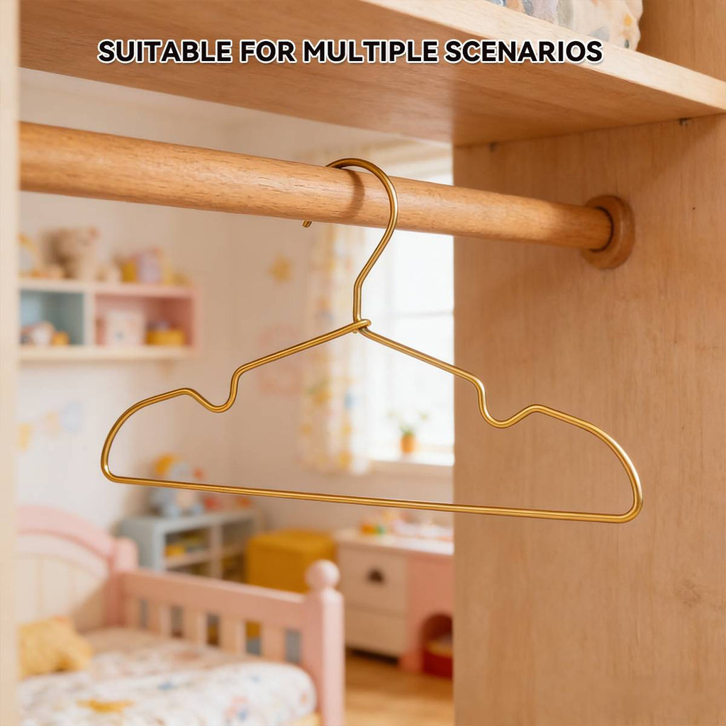 Gold Aluminum Small Clothes Hangers 30 Pack Compact