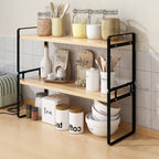 Desktop 2 Tier Storage Shelf Black or White 50cm