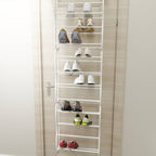 Over Door 12 Tier Shoe Rack White 181cm Tall