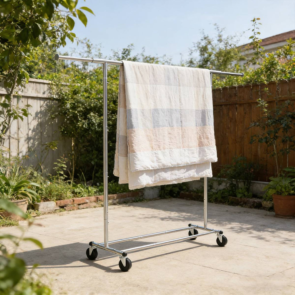 Rolling Chrome Clothes Drying Rack Organiser | StorageOZ