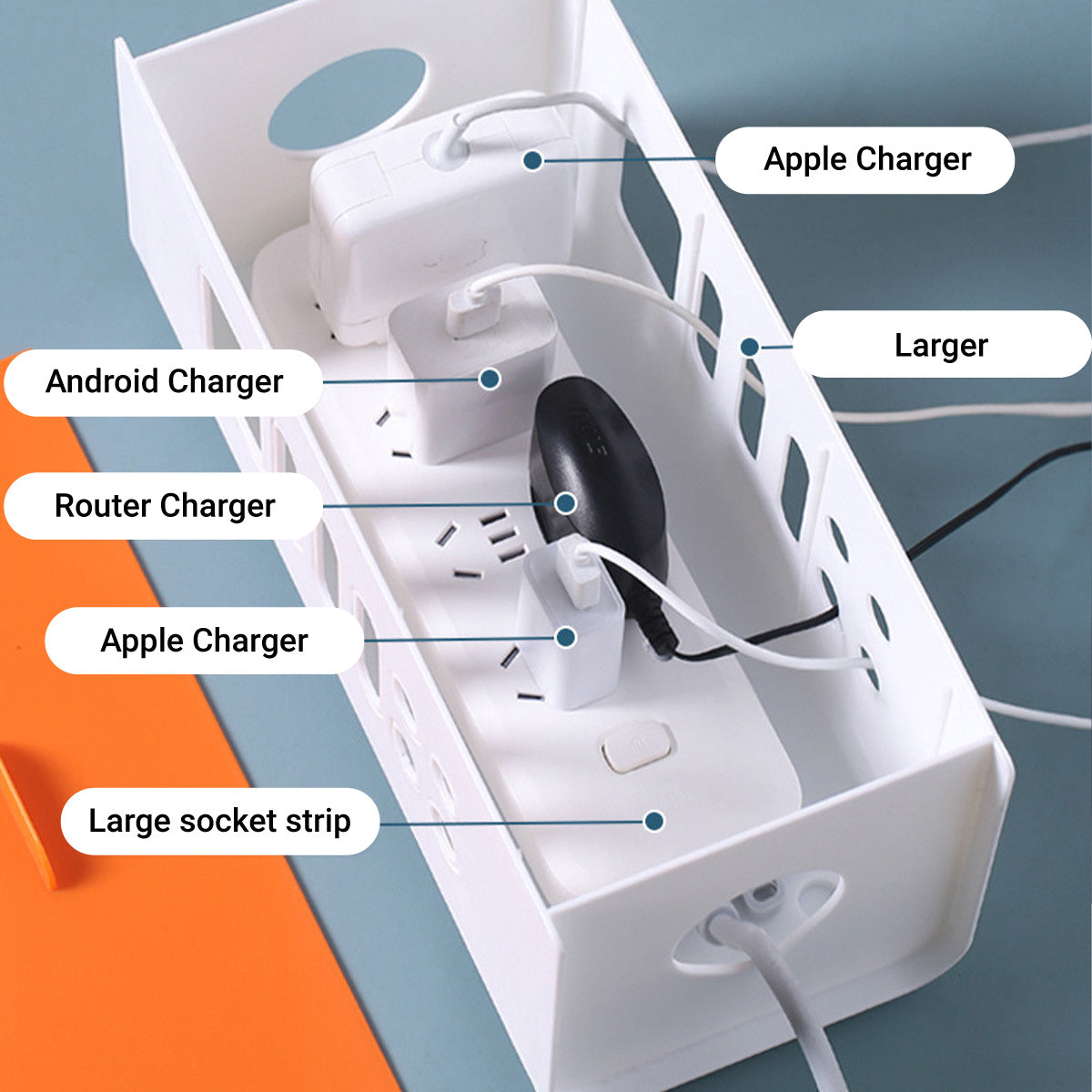 Cable Power Board Storage Box Two Colours | StorageOZ