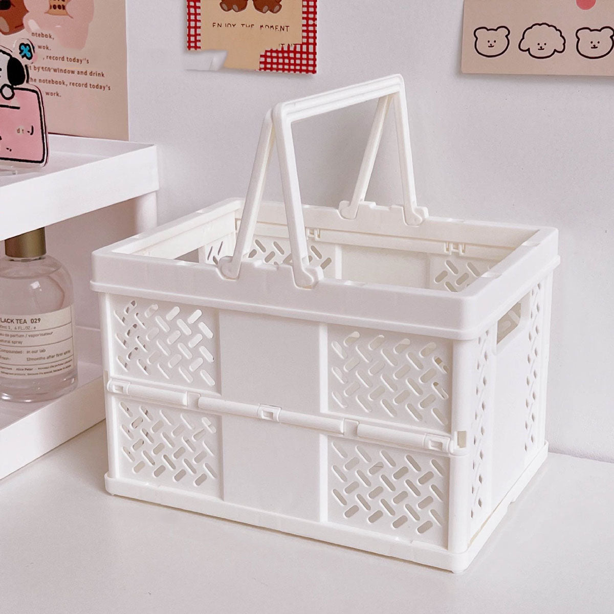 Foldable Plastic Storage Basket Four Colours | StorageOZ