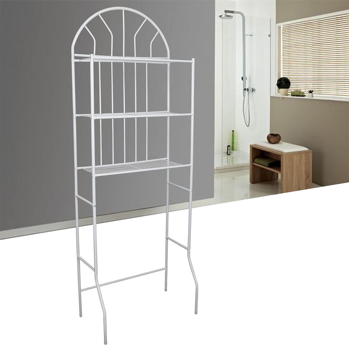 3 Tier Over Toilet Floor Storage Shelf Set | StorageOZ