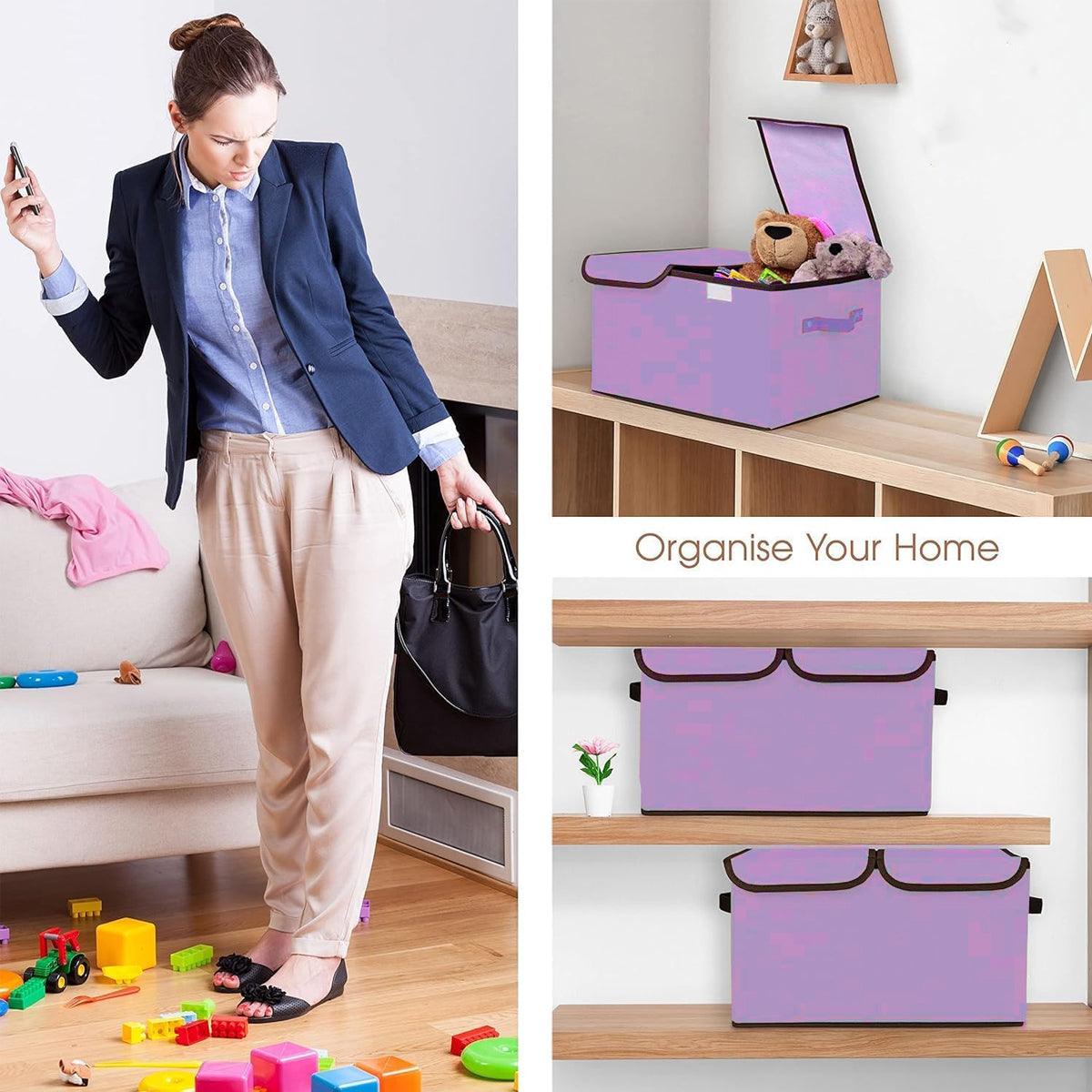 Double Lid Fabric Storage Box Six Colours | StorageOZ