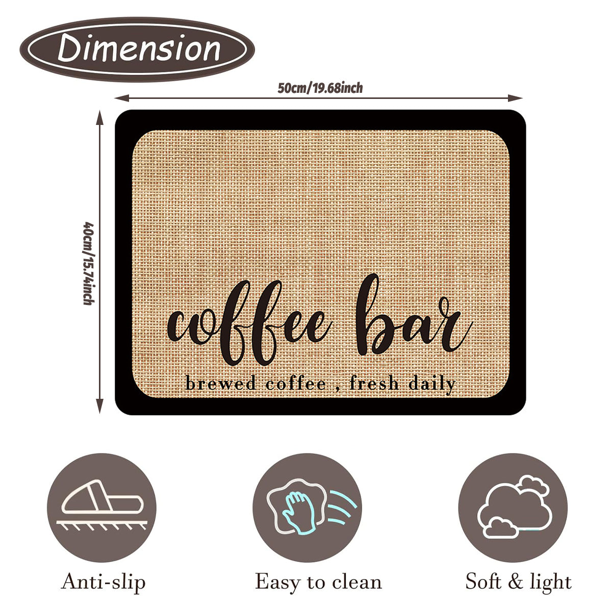 Absorbent Coffee Bar Mat Two Prints Rack | StorageOZ