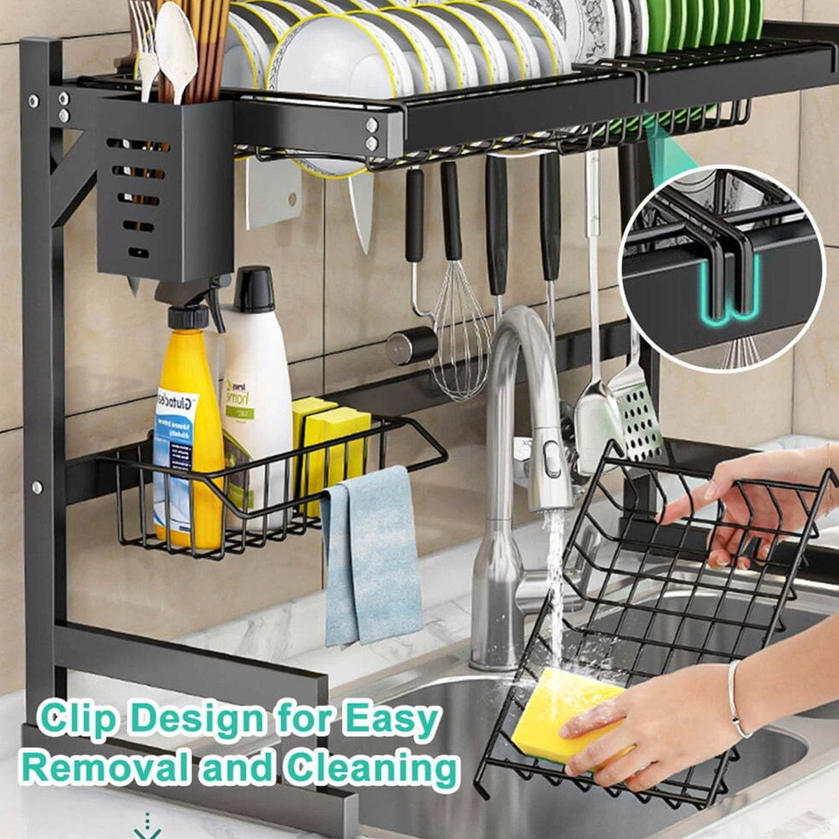 Over Sink Drain Rack Two Lengths Organiser | StorageOZ