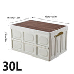 30L Folding Storage Box with Wooden Lid Set | StorageOZ