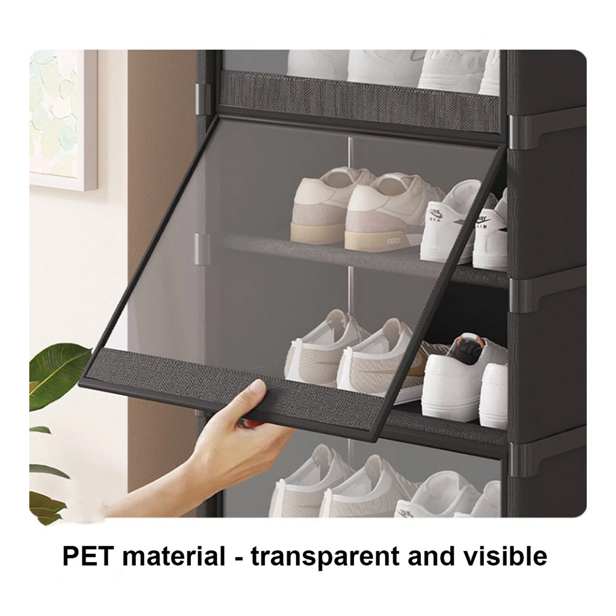 8 Tier Shoe Cabinet Two Depths Organiser | StorageOZ