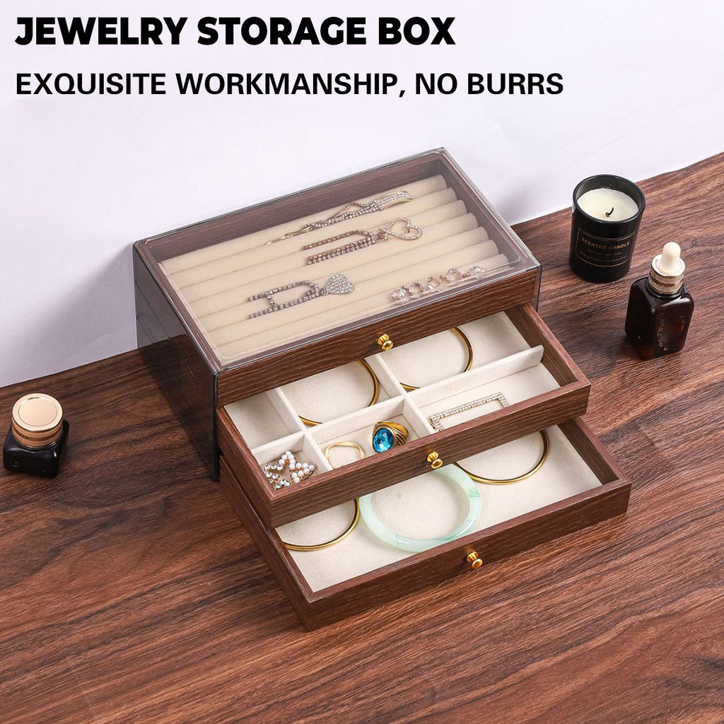 Wooden Jewellery Box Three Layouts Organiser | StorageOZ