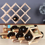 Foldable Pine Wine Rack 5 or 10 Bottles Set | StorageOZ