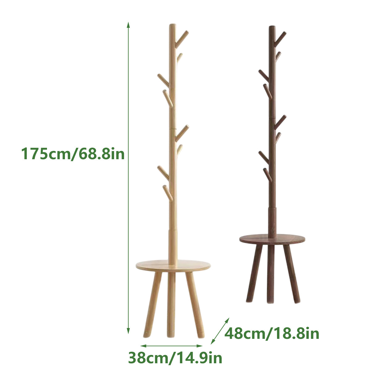 Wooden Floor Coat Rack Two Wood Tones Set | StorageOZ