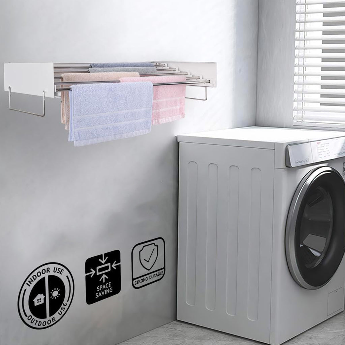 100cm Foldable Wall Drying Rack Two Colours | StorageOZ
