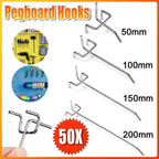 50 Pcs Steel Pegboard Hooks Four Lengths | StorageOZ