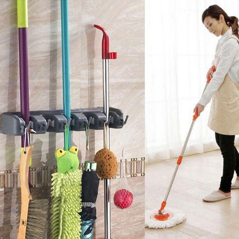 ABS Spring Clamp Mop Holder in Two Colours | StorageOZ