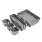 8 Pcs Drawer Desk Storage Trays Two Greys | StorageOZ