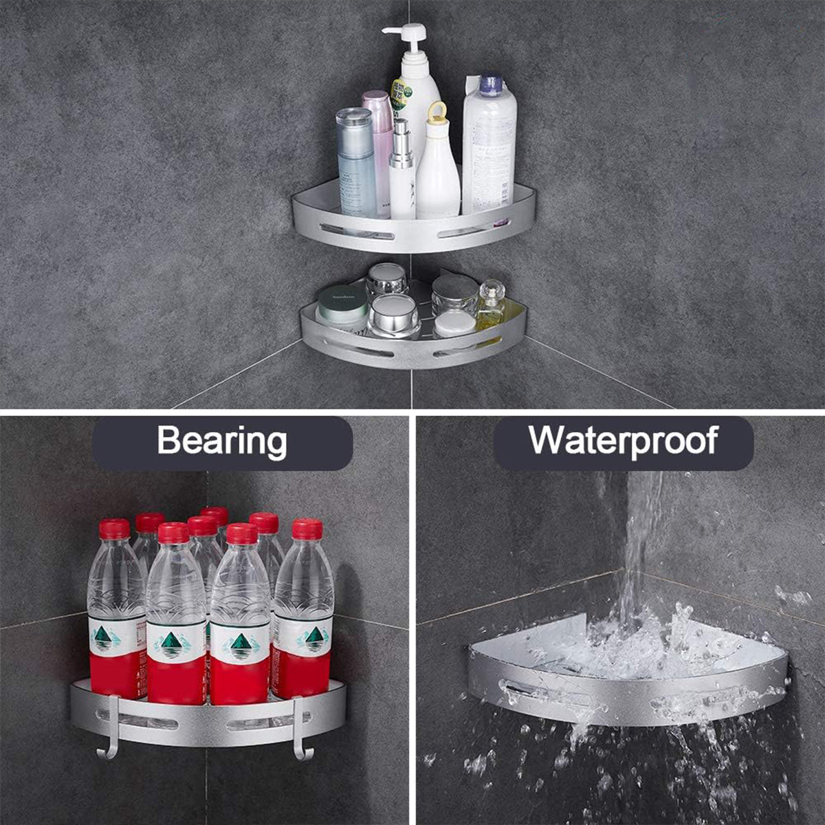 Stainless Corner Shower Shelf Two Variants | StorageOZ