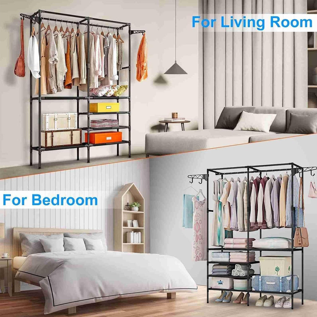 Double Row Floor Clothes Rack Two Colours | StorageOZ