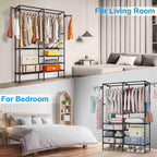 Double Row Floor Clothes Rack Two Colours | StorageOZ