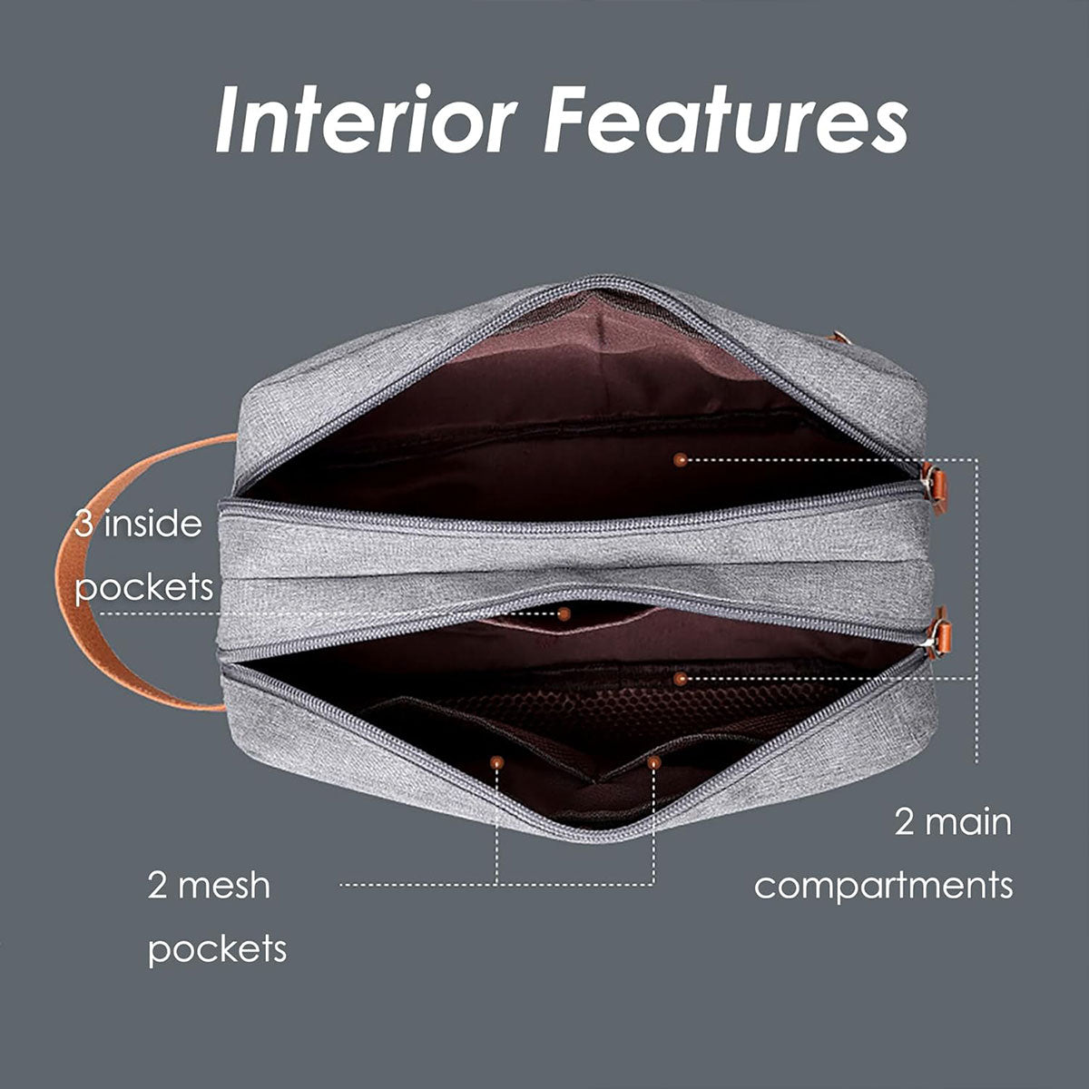 Toiletry Bag with Two Compartments Three Colours | StorageOZ
