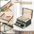 3 Layer Leather Jewellery Box Two Colours | StorageOZ