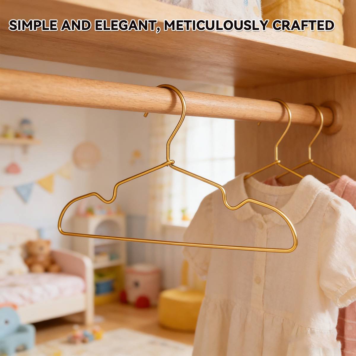Gold Aluminum Small Clothes Hangers 30 Pack Compact